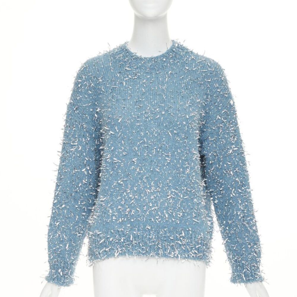 MSGM metallic foil speckle crewneck sweater
